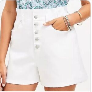 LOFT Button Front High Rise Denim Shorts Size 25/0
